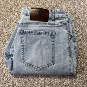 Frye Jeans Womens 16 Blue Light Wash Straight Leg Stretch Denim 36x30‎ 5 Pocket